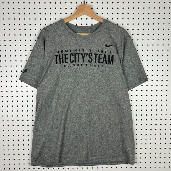 Nike 1 Cent Memphis Tiger Basketball Large Shirt Team Issued Penny Hardaway Gray - Picture 1 of 6